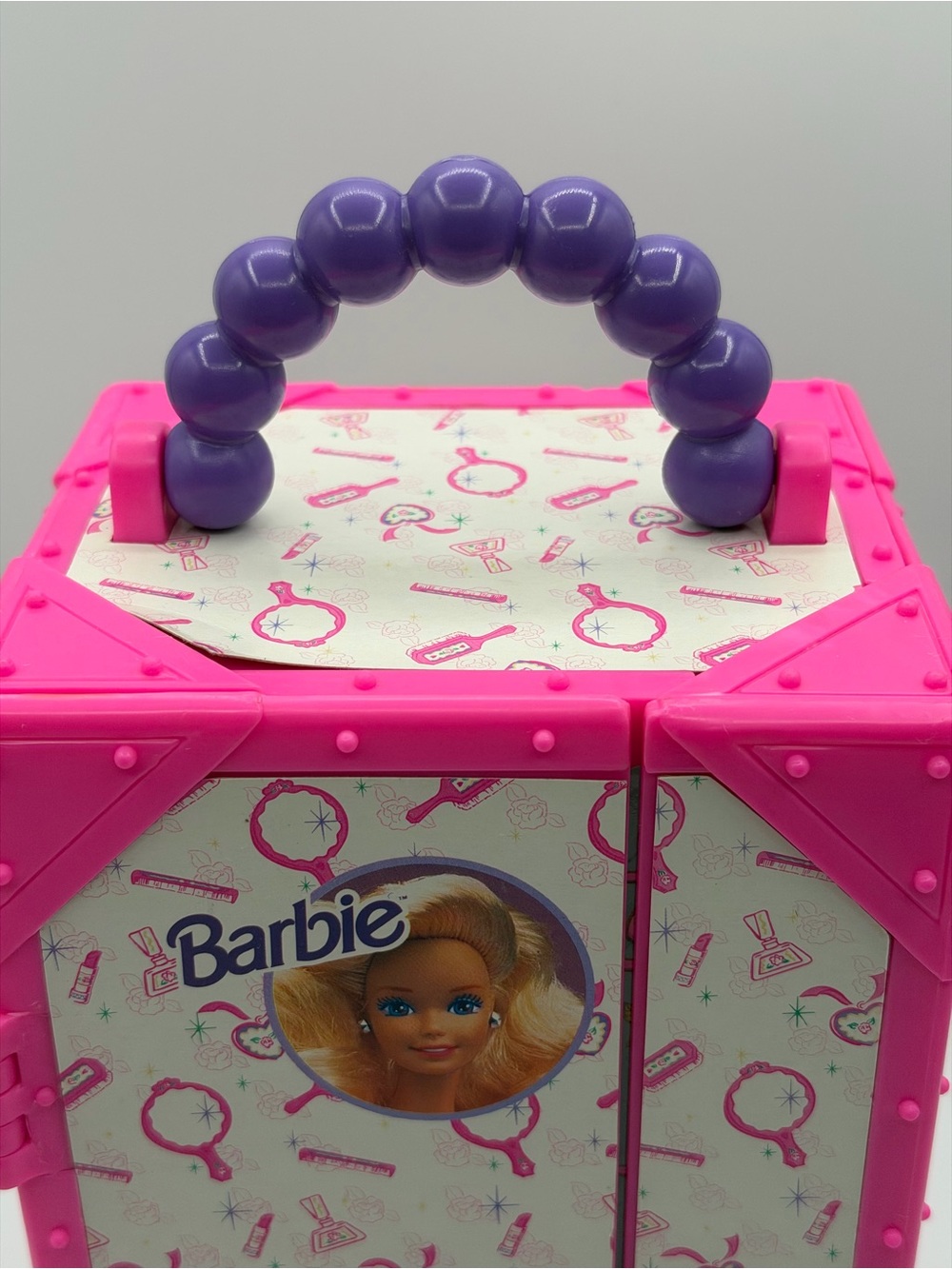 Vintage Barbie Glamour On The Go Carry Case Hot Pink - Tested - Picture 10 of 16